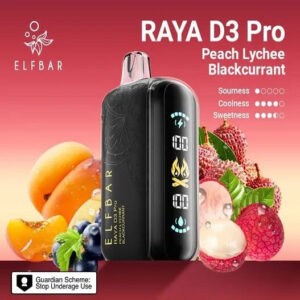Elf Bar Raya D3 Pro 30 K – Peach Lychee Blackcurrant